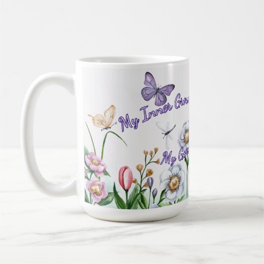 私の気に内なる成長を奪う コーヒーマグカップ (左)