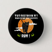 私の気分の変化の鎖が猫をパッ走とした 缶バッジ (正面)