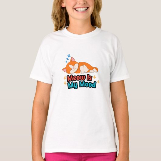 私の気分はニャン~ 猫おもしろグッズ Tシャツ (正面)