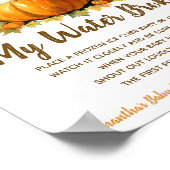 私の水がゲーム赤ちゃんシャワー歌う女の子カボチャ ポスター (角)