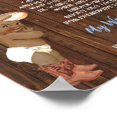 私の水が壊れたオウムカウボーイ赤ちゃんシャワーのゲームサイン ポスター (角)