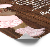 私の水が壊れたオウム女性のカーボーイ赤ちゃんシャワーゲームサイン ポスター (角)