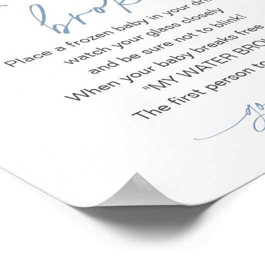 私の水はキラキラ星の赤ちゃんシャワーのゲームボーイを壊した ポスター (角)