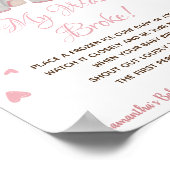 私の水はゲームピンクの女の子の赤ちゃんシャワーのサインを壊した ポスター (角)