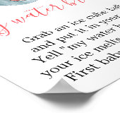 私の水はゲーム女の子の赤ちゃんシャワー象のサインを壊した ポスター (角)