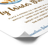 私の水はゲーム赤ちゃんシャワーのサインブルーキリン ポスター (角)