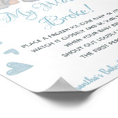 私の水はゲーム青い男の子の赤ちゃんシャワーのサインを壊した ポスター (角)