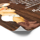 私の水は小さなカウボーイ赤ちゃんシャワーのゲームサインを壊した ポスター (角)