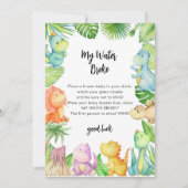 私の水は恐竜の赤ちゃんシャワーのゲームを壊した 招待状 (正面)