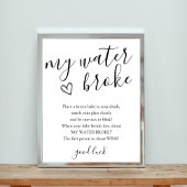 私の水は赤ちゃんシャワーのゲームサインを壊した ポスター