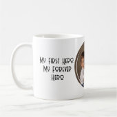 私の永遠のヒーローとカスタム写真 コーヒーマグカップ (左)