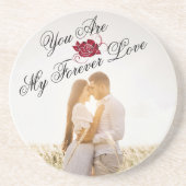 私の永遠の愛レッドローズエレガントデコール砂岩 コースター (正面)