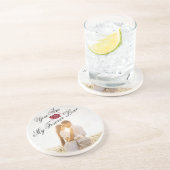 私の永遠の愛レッドローズエレガントデコール砂岩 コースター (側面)