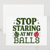 私の汚いクリスマス用の下着をじっと見ないで - 下品なユーモア シーズンカード (正面/裏面)