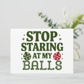 私の汚いクリスマス用の下着をじっと見ないで - 下品なユーモア シーズンカード (スタンド正面)