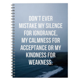 私の沈黙の引用文を誤解して下さい ノートブック