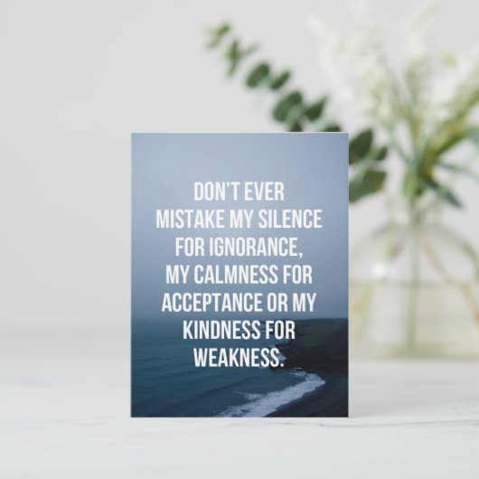 私の沈黙の引用文を誤解して下さい ポストカード (スタンド正面)