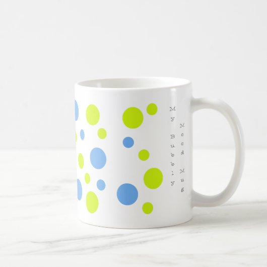 私の泡のような気分のマグカップ コーヒーマグカップ (右)
