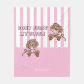 私の泡-猿--を破烈させないで下さい フリースブランケット (正面)