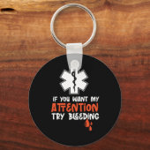 私の注意もしを試してみたいSarcasti出血 キーホルダー (正面)