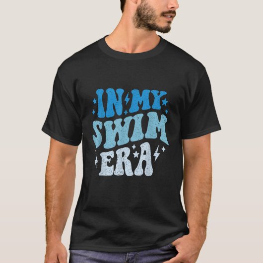 私の泳ぐ時代に夏のおもしろい水泳はグルービー泳ぐ Tシャツ (正面)