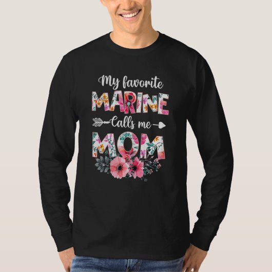 私の海洋お気に入りのの女性は私をMom Marine Milと呼ぶ Tシャツ (正面)