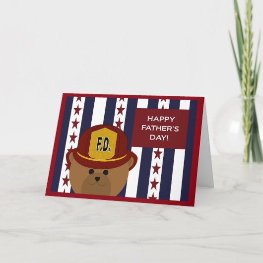 私の消防士の英雄及びパパへの幸せな父の日! カード (正面)