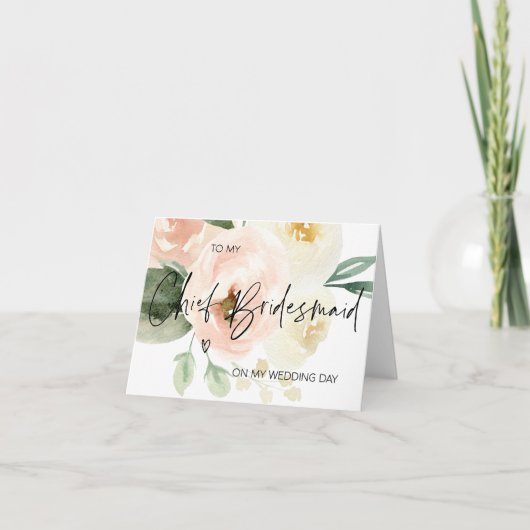 私の淡い色の結婚式の日に私の最高の花嫁のメイドにピンク色 カード (正面)