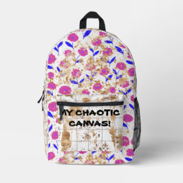 私の混沌としたキャンバスのバックパック！ プリントバックパック