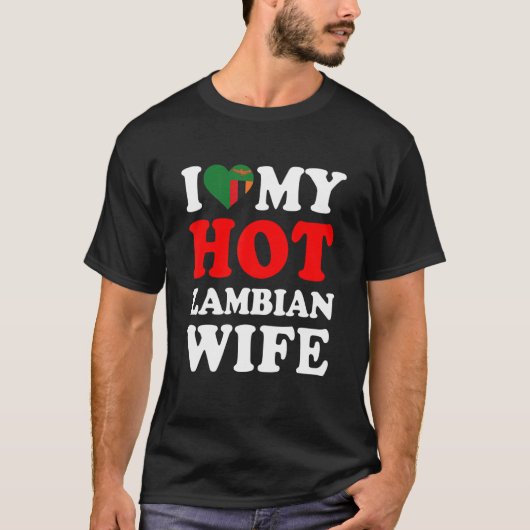 私の熱いザンビア人妻を愛してる夫 Tシャツ (正面)