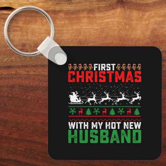 私の熱い新しい夫の醜い初めてのクリスマス キーホルダー (正面)