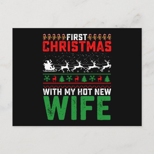私の熱い新しい妻の家族の醜い初めてのクリスマス ポストカード (正面)