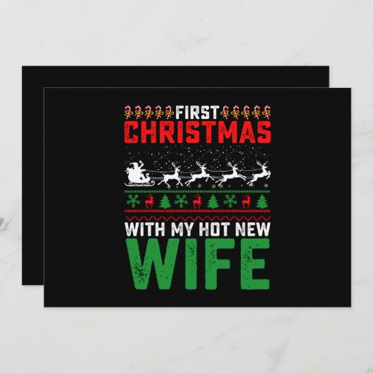 私の熱い新しい妻の家族の醜い初めてのクリスマス 招待状 (正面/裏面)