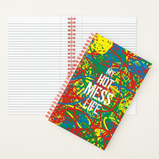 私の熱い混乱のライフカラフル熱狂する抽象芸術 ノートブック (内側)