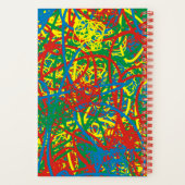 私の熱い混乱のライフカラフル熱狂する抽象芸術 ノートブック (裏面)