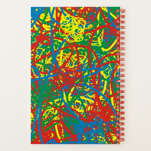 私の熱い混乱のライフカラフル熱狂する抽象芸術 ノートブック (裏面)