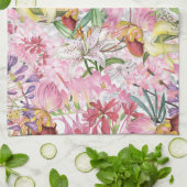 私の熱帯カラフルの葉のエキゾチックな花園 キッチンタオル (折り畳み)