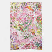 私の熱帯カラフルの葉のエキゾチックな花園 キッチンタオル (縦)