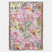 私の熱帯カラフルの葉のエキゾチックな花園 スローブランケット (正面縦)