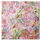 私の熱帯カラフルの葉のエキゾチックな花園 タイル (正面)