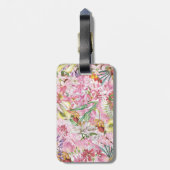 私の熱帯カラフルの葉のエキゾチックな花園 ラゲッジタグ (裏面縦)