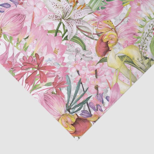 私の熱帯多彩な群葉のエキゾチックな花園 薄葉紙 (詳細)