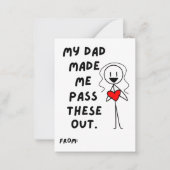 私の父が作ったバレンタインの女の棒人間 ノートカード (正面)