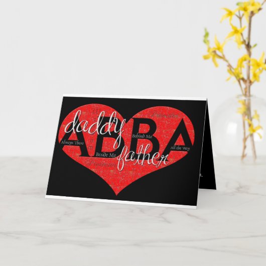 私の父のハート カード (黄色い花)