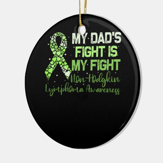 私の父の戦いは非ホジキンリンパ腫 セラミックオーナメント (左)