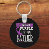 私の父の衣服パープル膵臓がん戦争 キーホルダー (正面)