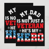 私の父はただの退役軍人ではない、彼は私のヒーローだ 退役軍人 招待状 (正面/裏面)