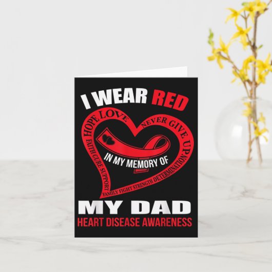 私の父を思い出して 心臓病の意識向上 カード (黄色い花)