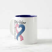 私の父私の英雄愛国心が強い米国のリボン ツートーンマグカップ (正面左)