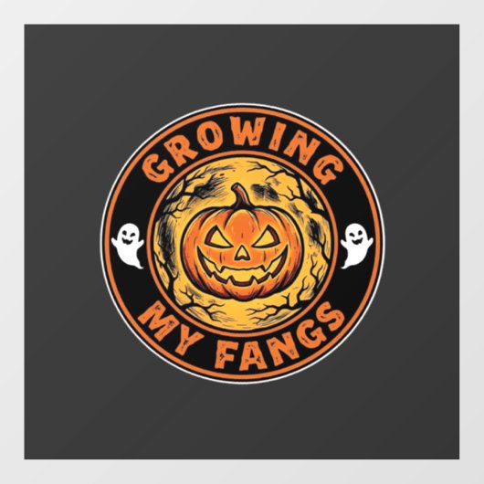 私の牙が伸びるハロウィンカボチャゴーストデザイン_1 ウィンドウサイン (シート)